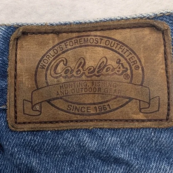 Cabelas Fleece Lined Jeans Mens 36 X-Long Blue Denim Insulated Work Pants - Picture 6 of 13